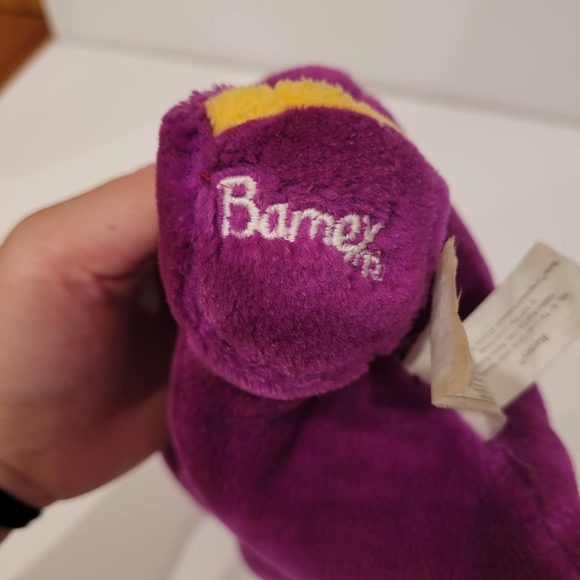Vintage 1992 Barney the Purple Dinosaur Open Mouth Stuffed Toy Plush 10" - Picture 6 of 8